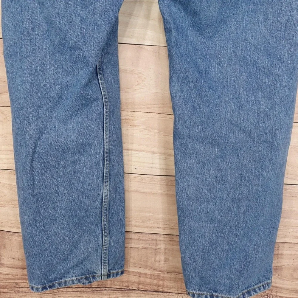 Levis 505 Jeans Mens 44x30 Blue Medium Wash Straight Zip Fly Regular Fit Denim